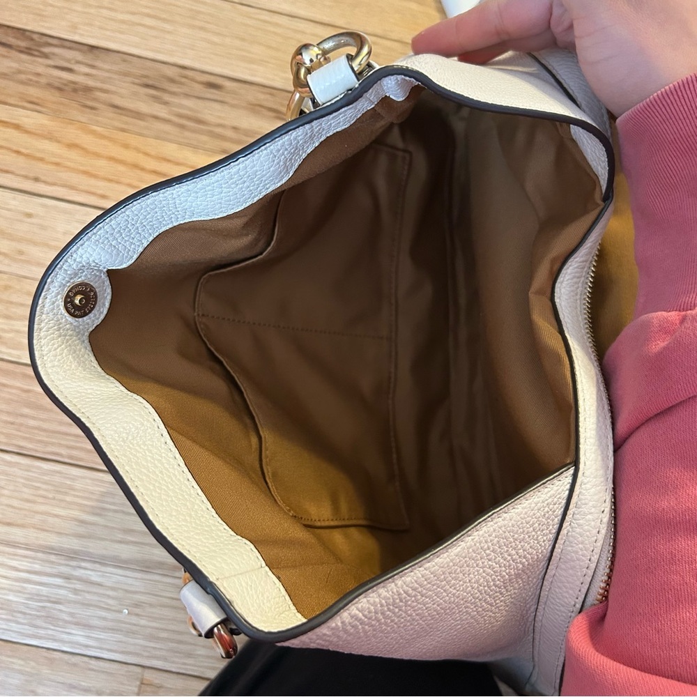 Cream Coach Hallie Handbag - Picture 7 of 14